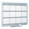 Magnetic Dry Erase Calendar Board, 12-Month Planning/Scheduling, 36" x 24", White Surface, Satin Aluminum Frame