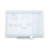 Magnetic Dry Erase Calendar Board, Weekly Planning/Scheduling, 36" x 24", White Surface, Satin Aluminum Frame