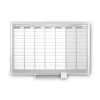 Magnetic Dry Erase Calendar Board, Weekly Planning/Scheduling, 36" x 24", White Surface, Satin Aluminum Frame