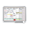 Magnetic Dry Erase Calendar Board, Weekly Planning/Scheduling, 36" x 24", White Surface, Satin Aluminum Frame