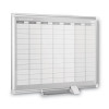 Magnetic Dry Erase Calendar Board, Weekly Planning/Scheduling, 36" x 24", White Surface, Satin Aluminum Frame