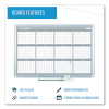 Magnetic Dry Erase Calendar Board, 12-Month Planning/Scheduling, 48" x 36", White Surface, Satin Aluminum Frame