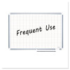 Gridded Magnetic Steel Dry Erase Project Planning Board, 1" x 2" Cell, 36" x 24", White Surface, Satin Aluminum Frame