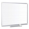 Ruled Magnetic Steel Dry Erase Planning Board, 48" x 36", White Surface, Satin Aluminum Frame