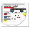 Gridded Magnetic Steel Dry Erase Project Planning Board, 1" x 2" Cells, 72" x 48", White Surface, Satin Aluminum Frame