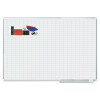 Gridded Magnetic Steel Dry Erase Project Planning Board, w/Accs, 1" x 2" Cell, 72" x 48", White Surface, Satin Aluminum Frame