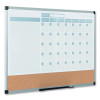 3-In-1 Calendar Planner, 36 x 24, White Surface, Silver Aluminum Frame