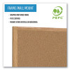 Earth Cork Board, 36" x 24", Tan Surface, Oak Finished Wood Frame