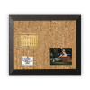 Natural Cork Bulletin Board, 24" x 18", Tan Surface, Black Wood Frame