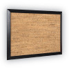 Natural Cork Bulletin Board, 36" x 24", Tan Surface, Black Wood Frame