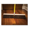 Palmyra Push Broom Kit, 24 x 64, Palmyra Bristles, Metal Handle, Yellow/Brown