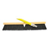 Tampico Push Broom Kit, 24 x 64, Tampico Bristles, Metal Handle, Black/Yellow