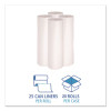 High-Density Can Liners, 30 Gal, 8 Mic, 30" x 36", Natural, Perforated Roll, 25 Bags/Roll, 20 Rolls/Carton