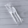 Three-Piece Cutlery Kit, Mediumweight, Fork/Knife/Spoon, 6.97", Plastic, White, 250/Carton