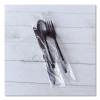 Three-Piece Polystyrene Cutlery Kit, Mediumweight, Fork/Knife/Spoon, Plastic, Black, 250/Carton