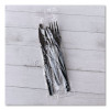 Three-Piece Polystyrene Cutlery Kit, Heavyweight, Fork/Knife/Spoon, Plastic, Black, 250/Carton
