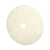 Natural Burnishing Floor Pads, 27" Diameter, White, 5/Carton