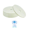 Natural Burnishing Floor Pads, 27" Diameter, White, 5/Carton