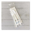 Six-Piece Cutlery Kit, Mediumweight, Fork/Knife/Napkin/Pepper/Salt/Spoon, 5.86", Plastic, White, 250/Carton