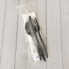Six-Piece Cutlery Kit, Mediumweight, Fork/Knife/Napkin/Pepper/Salt/Spoon, 5.86", Plastic, Black, 250/Carton