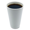 Paper Hot Cups, Double-Walled, 16 Oz, White, 500/Carton