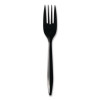 Mediumweight Polypropylene Cutlery, Fork, Plastic, Black, 1,000/Carton