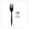 Mediumweight Polypropylene Cutlery, Fork, Plastic, Black, 1,000/Carton