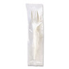 Mediumweight Wrapped Polypropylene Cutlery, Fork, 5.51", Plastic, White, 1,000/Carton