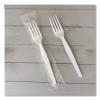 Heavyweight Wrapped Polystyrene Cutlery, Fork, Plastic, White, 1,000/Carton