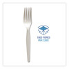 Heavyweight Wrapped Polystyrene Cutlery, Fork, Plastic, White, 1,000/Carton