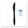 Mediumweight Polypropylene Cutlery, Knife, Plastic, Black, 1,000/Carton