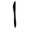 Mediumweight Wrapped Polypropylene Cutlery, Knife, Plastic, Black, 1,000/Carton