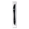 Mediumweight Wrapped Polypropylene Cutlery, Knife, Plastic, Black, 1,000/Carton