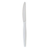 Heavyweight Wrapped Polystyrene Cutlery, Knife, Plastic, White, 1,000/Carton