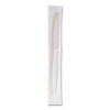 Heavyweight Wrapped Polystyrene Cutlery, Knife, Plastic, White, 1,000/Carton