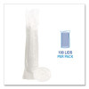 Pet Cold Cup Straw-Slot Lids, Fits 9 Oz Squat/12 Oz Cold Cups, Plastic, Clear, 100/Pack