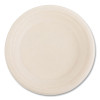 Bagasse Pfas-Free Dinnerware, Plate, Sugarcane, 6" Dia, Tan, 1,000/Carton