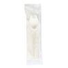 School Cutlery Kit, Mediumweight, Napkin/Spork/Straw, 5.31", Plastic, White, 1,000/Carton