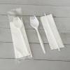 School Cutlery Kit, Mediumweight, Napkin/Spork/Straw, 5.31", Plastic, White, 1,000/Carton