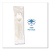 School Cutlery Kit, Mediumweight, Napkin/Spork/Straw, 5.31", Plastic, White, 1,000/Carton
