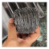 Stainless Steel Scrubber, 3.93 x 1.96, Silver, 72/Carton