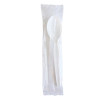 Heavyweight Wrapped Polystyrene Cutlery, Soup Spoon, Plastic, White, 1,000/Carton