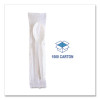 Heavyweight Wrapped Polystyrene Cutlery, Soup Spoon, Plastic, White, 1,000/Carton