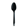 Mediumweight Polypropylene Cutlery, Individually Wrapped, Spoon, Plastic, Black, 1,000/Carton