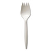 Mediumweight Polypropylene Cutlery, Spork, Plastic, White, 1000/Carton