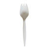 Mediumweight Wrapped Polypropylene Cutlery, Spork, Plastic, White, 1000/Carton