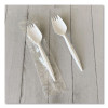 Mediumweight Wrapped Polypropylene Cutlery, Spork, Plastic, White, 1000/Carton