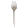 Mediumweight Wrapped Polypropylene Cutlery, Spork, Plastic, White, 1000/Carton