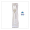 Mediumweight Wrapped Polypropylene Cutlery, Spork, Plastic, White, 1000/Carton