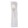 Mediumweight Wrapped Polypropylene Cutlery, Spork, Plastic, White, 1000/Carton